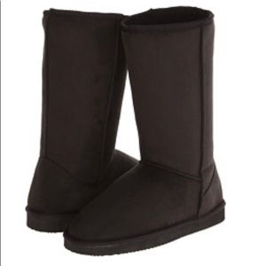 C LABEL mid Calf Suede Black Boots Sz 8 NEW